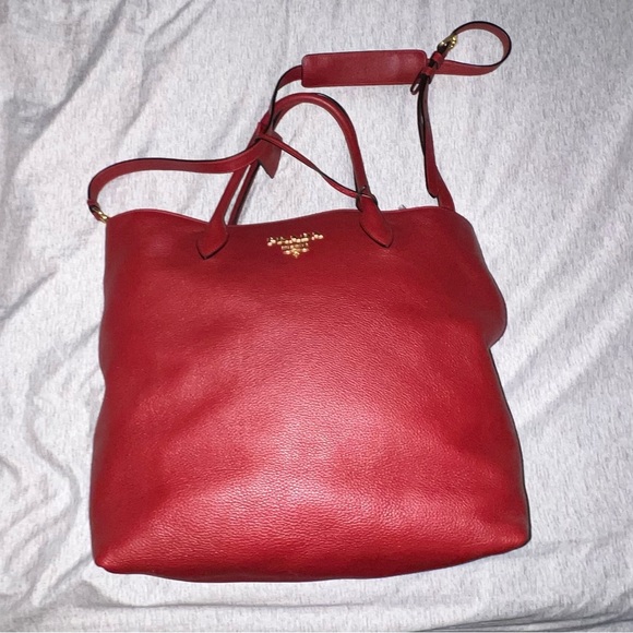 PRADA Large Convertible Open Tote Vitello Daino - Picture 3 of 6